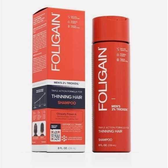 Foligain Triple Action Shampoo For Thinning Hair, Men S Volumizing Shampoo - Picture 1 of 11